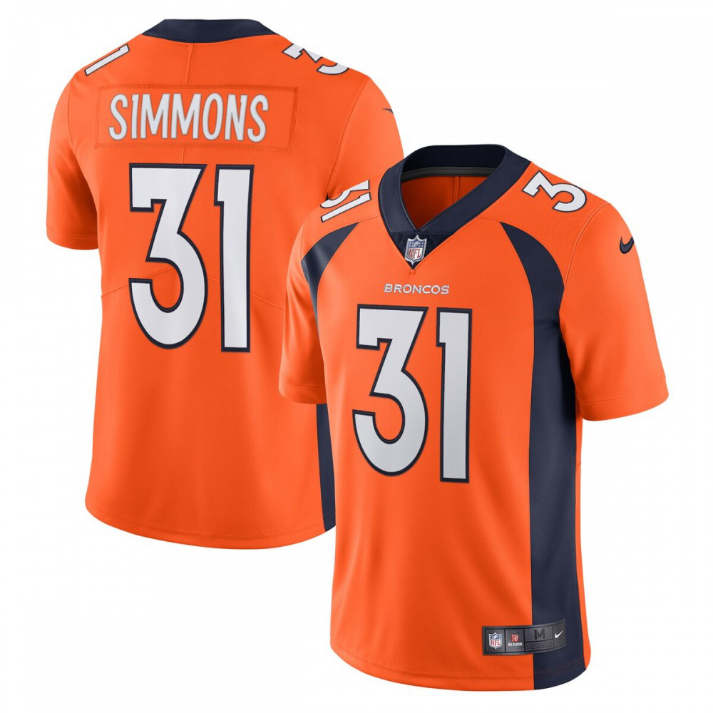 Justin Simmons Denver Broncos Nike Vapor Limited Jersey - Orange-Profan Arena